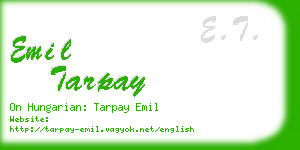 emil tarpay business card